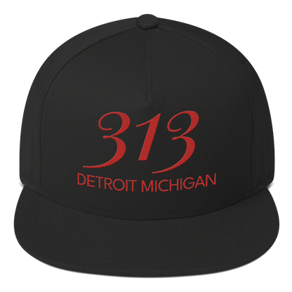 '313 Detroit Michigan' Snapback | 5-Panel - Aliform Red