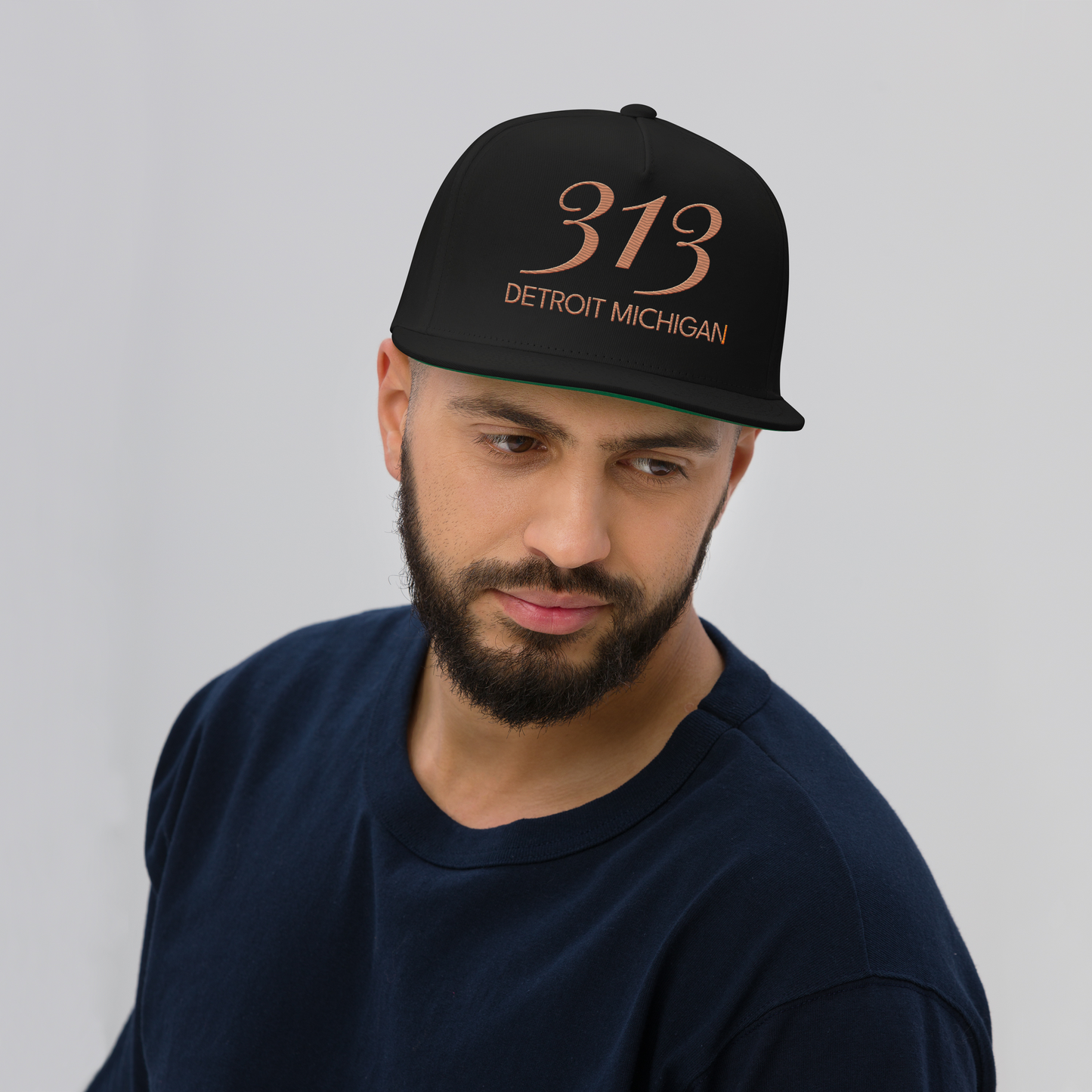 '313 Detroit Michigan' Snapback | 5-Panel - Copper