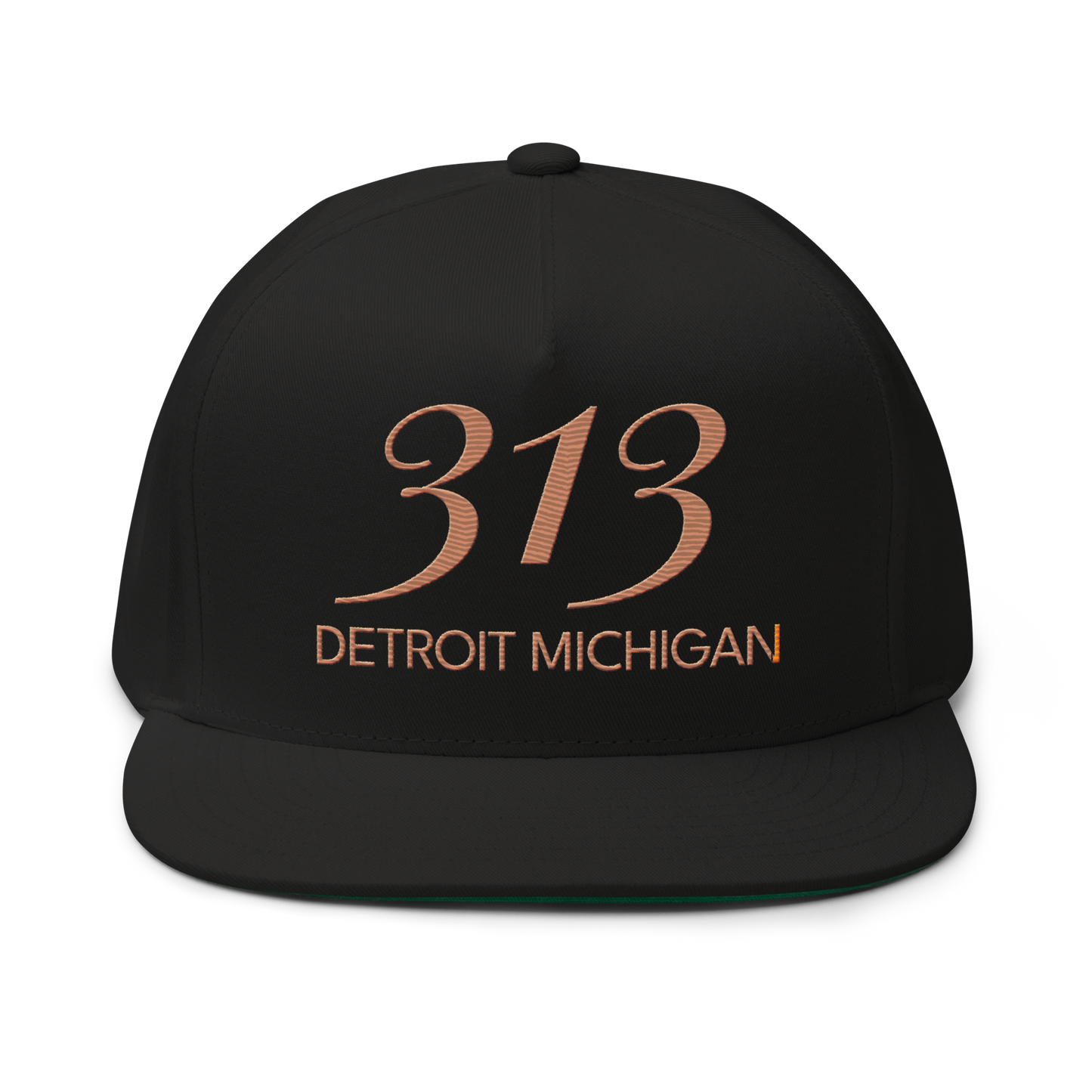 '313 Detroit Michigan' Snapback | 5-Panel - Copper