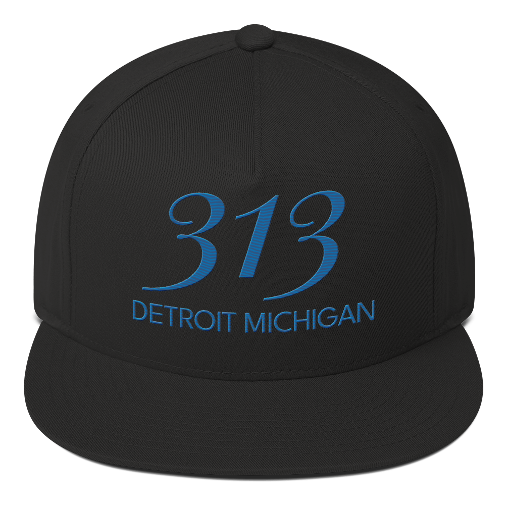 '313 Detroit Michigan' Snapback | 5-Panel - Azure