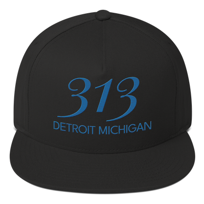 '313 Detroit Michigan' Snapback | 5-Panel - Azure