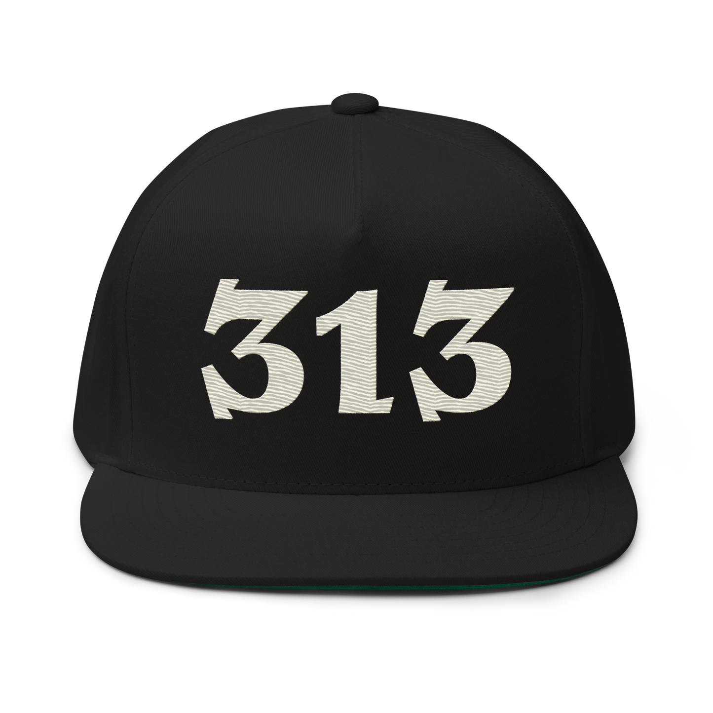 Detroit '313' Snapback | 5-Panel - Ivory White