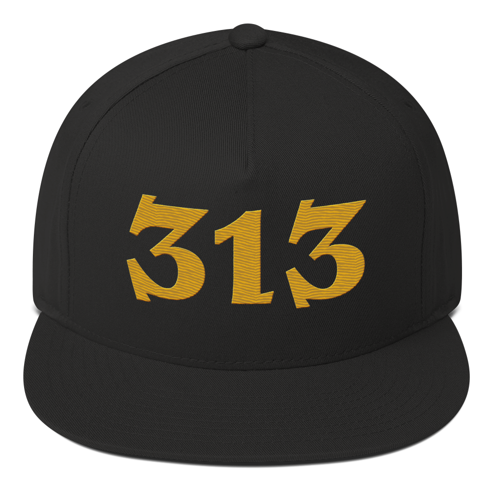 Detroit '313' Snapback | 5-Panel - Gold