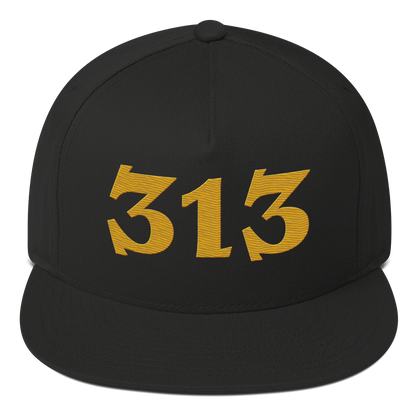 Detroit '313' Snapback | 5-Panel - Gold