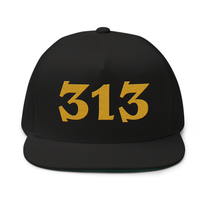 Detroit '313' Snapback | 5-Panel - Gold