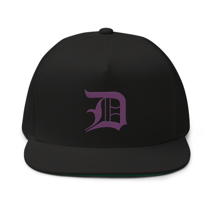 Detroit 'Old English D' Flat Bill Snapback (Plum)