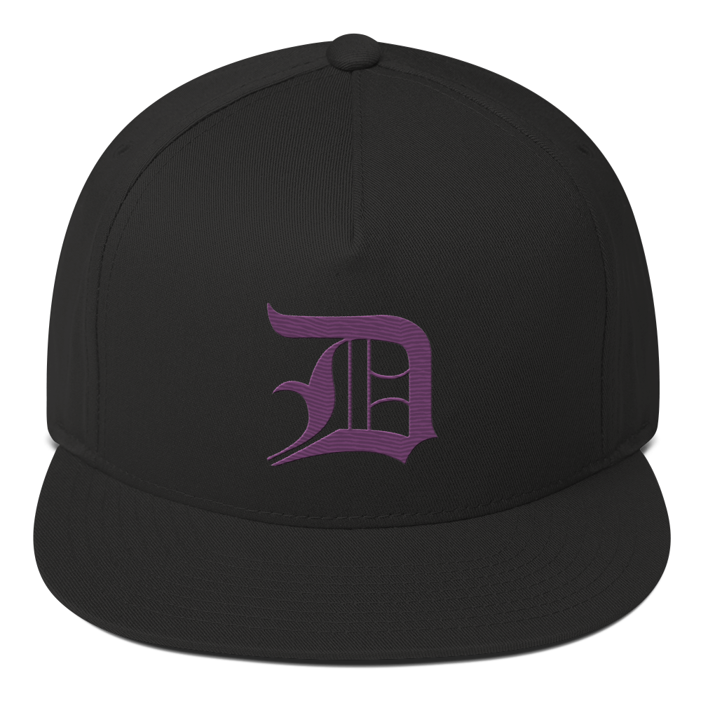 Detroit 'Old English D' Flat Bill Snapback (Plum)