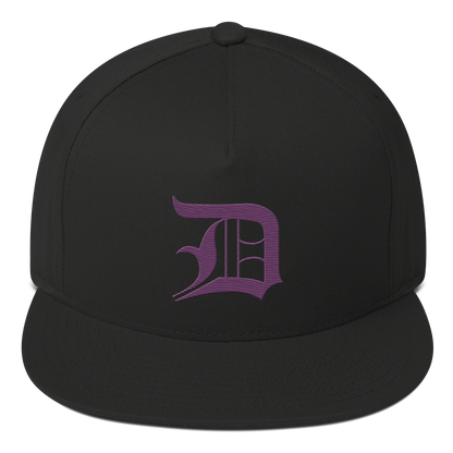 Detroit 'Old English D' Flat Bill Snapback (Plum)