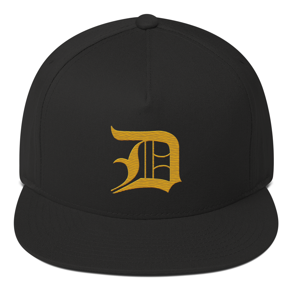 Detroit 'Old English D' Flat Bill Snapback (Gold)