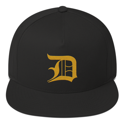 Detroit 'Old English D' Flat Bill Snapback (Gold)