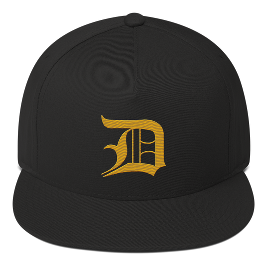 Detroit 'Old English D' Flat Bill Snapback (Gold)