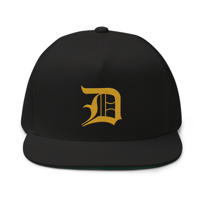 Detroit 'Old English D' Flat Bill Snapback (Gold)