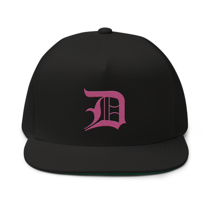 Detroit 'Old English D' Flat Bill Snapback (Apple Blossom Pink)