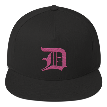 Detroit 'Old English D' Flat Bill Snapback (Apple Blossom Pink)