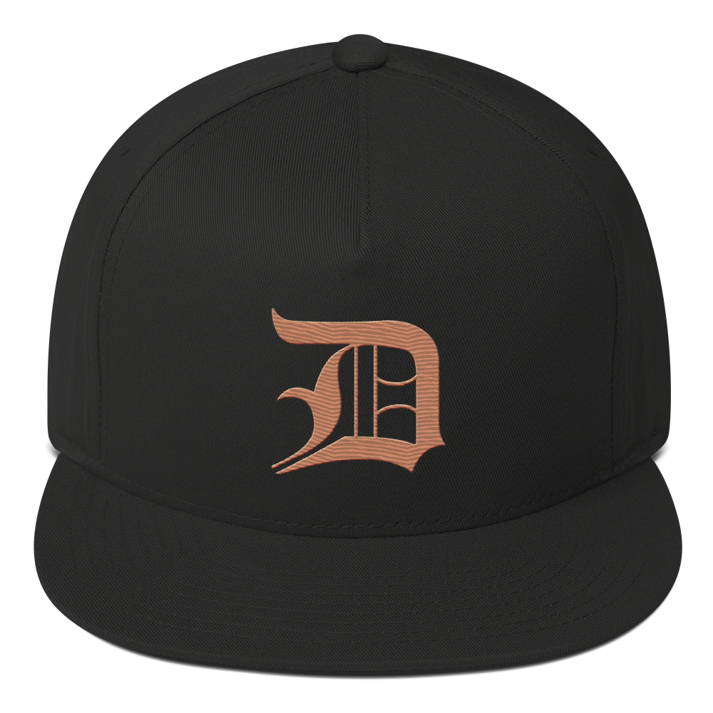 Detroit 'Old English D' Flat Bill Snapback (Copper Color)