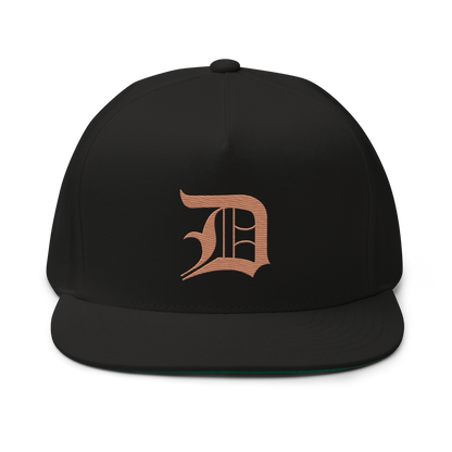 Detroit 'Old English D' Flat Bill Snapback (Copper Color)