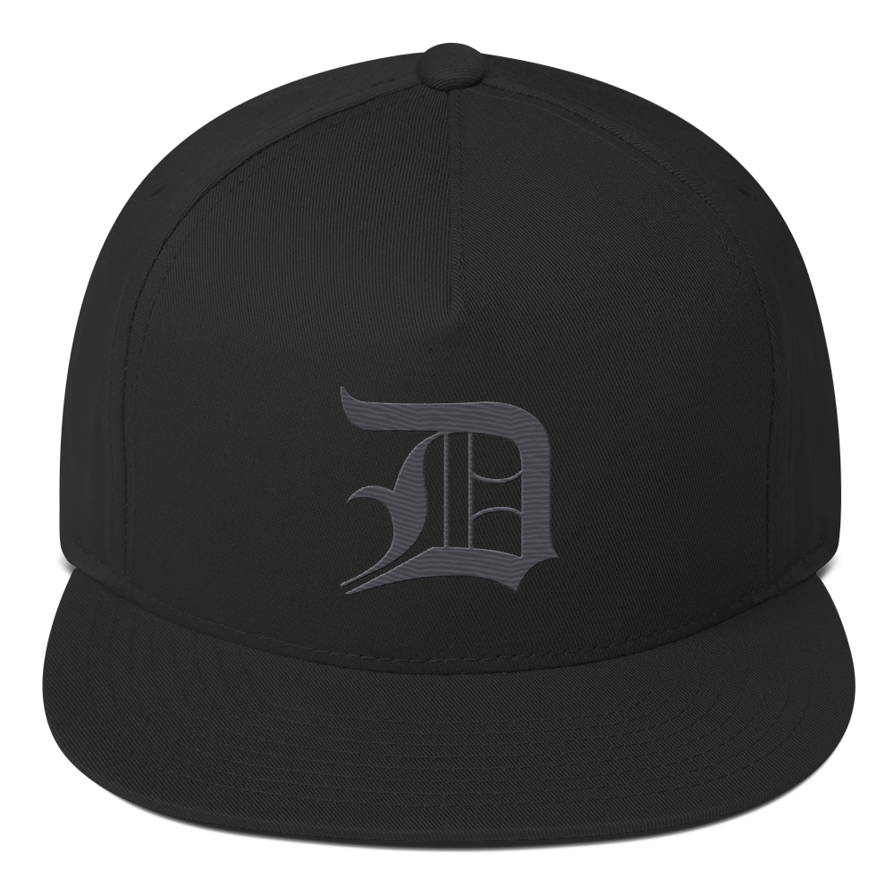 Detroit 'Old English D' Flat Bill Snapback (Iron Ore Grey)