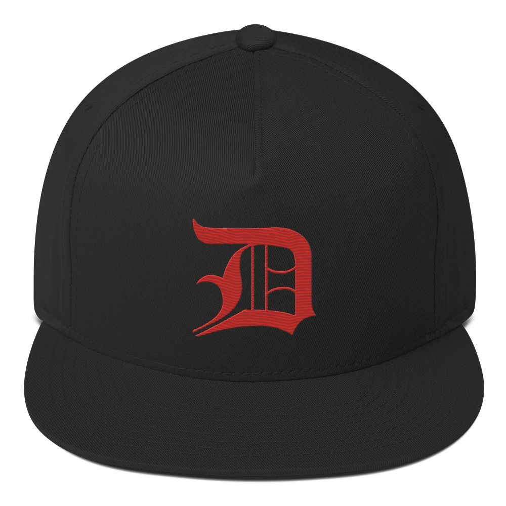 Detroit 'Old English D' Flat Bill Snapback (Aliform Red)