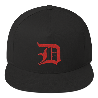 Detroit 'Old English D' Flat Bill Snapback (Aliform Red)