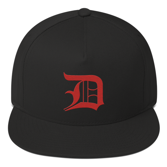 Detroit 'Old English D' Flat Bill Snapback (Aliform Red)