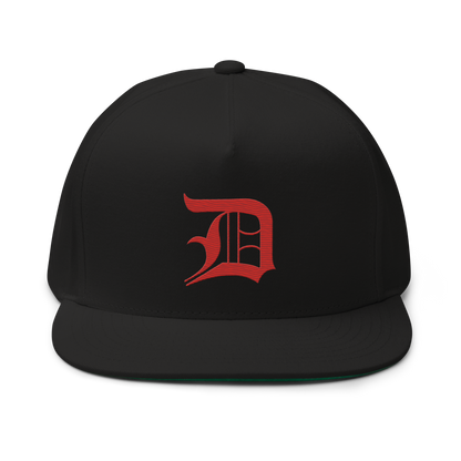 Detroit 'Old English D' Flat Bill Snapback (Aliform Red)