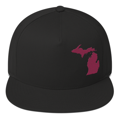 Michigan Snapback | 5-Panel - Ruby Red Outline