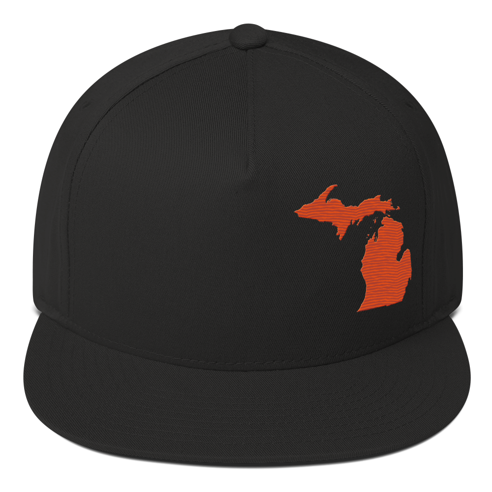 Michigan Snapback | 5-Panel - Maple Leaf Orange Outline