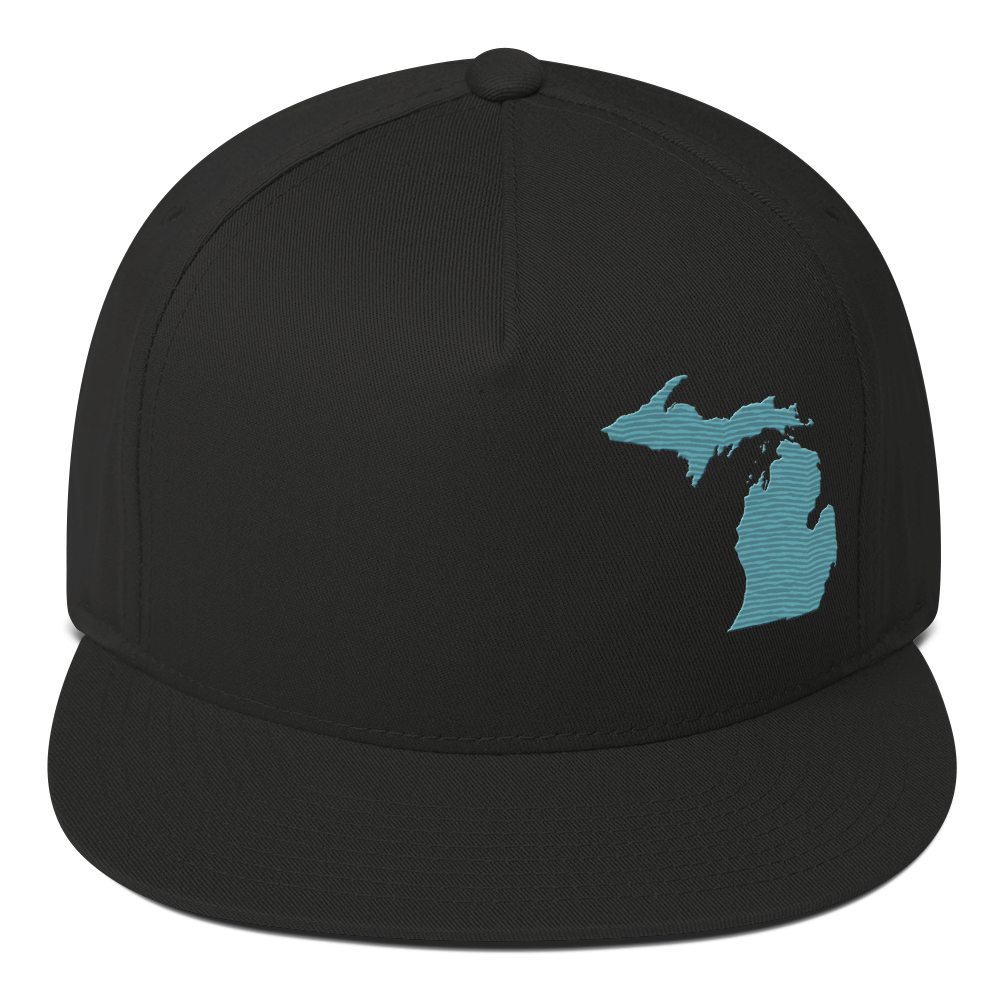 Michigan Snapback | 5-Panel - Huron Blue Outline