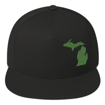 Michigan Snapback | 5-Panel - Pine Green Outline