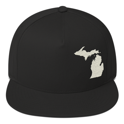 Michigan Snapback | 5-Panel - Ivory White Outline