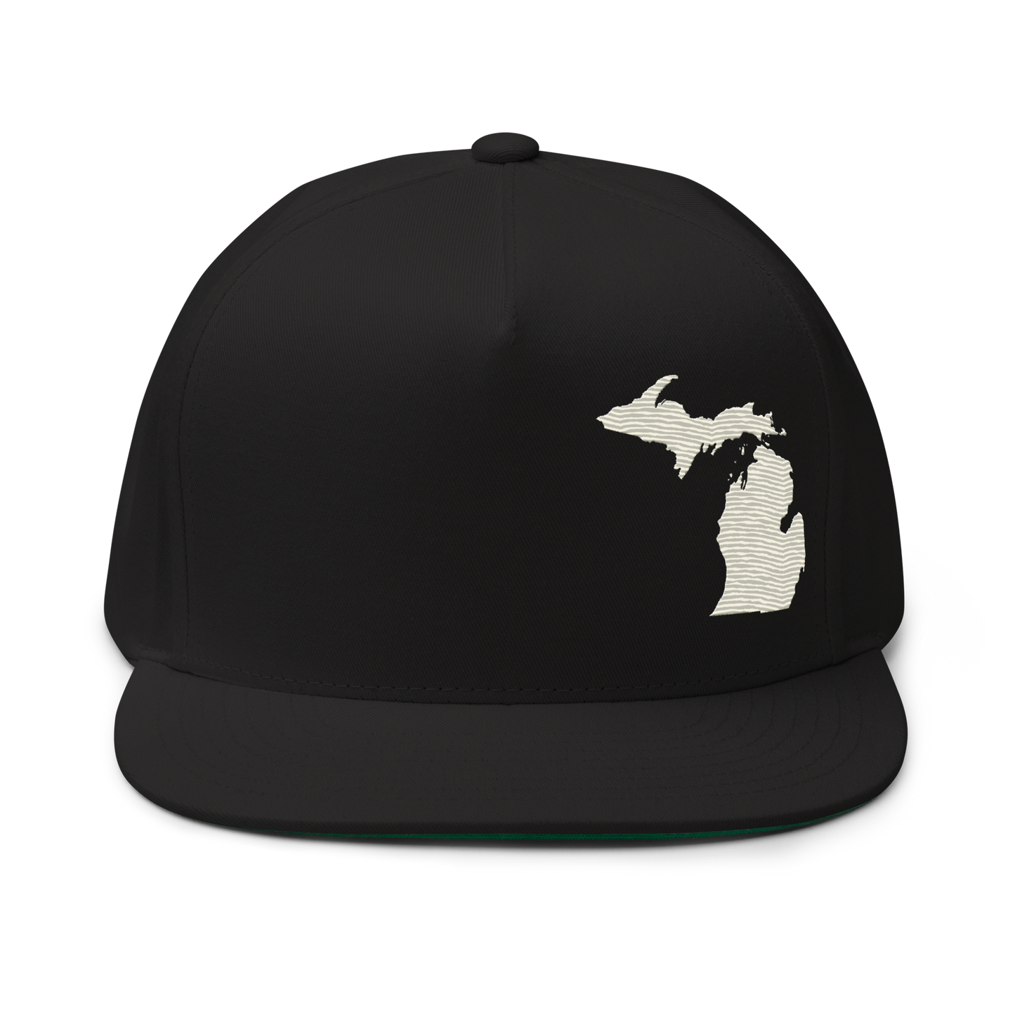 Michigan Snapback | 5-Panel - Ivory White Outline