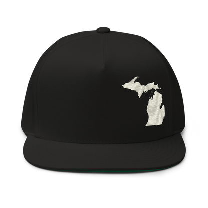 Michigan Snapback | 5-Panel - Ivory White Outline