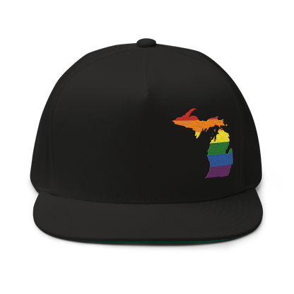 Michigan Snapback | 5-Panel - Rainbow Pride Outline