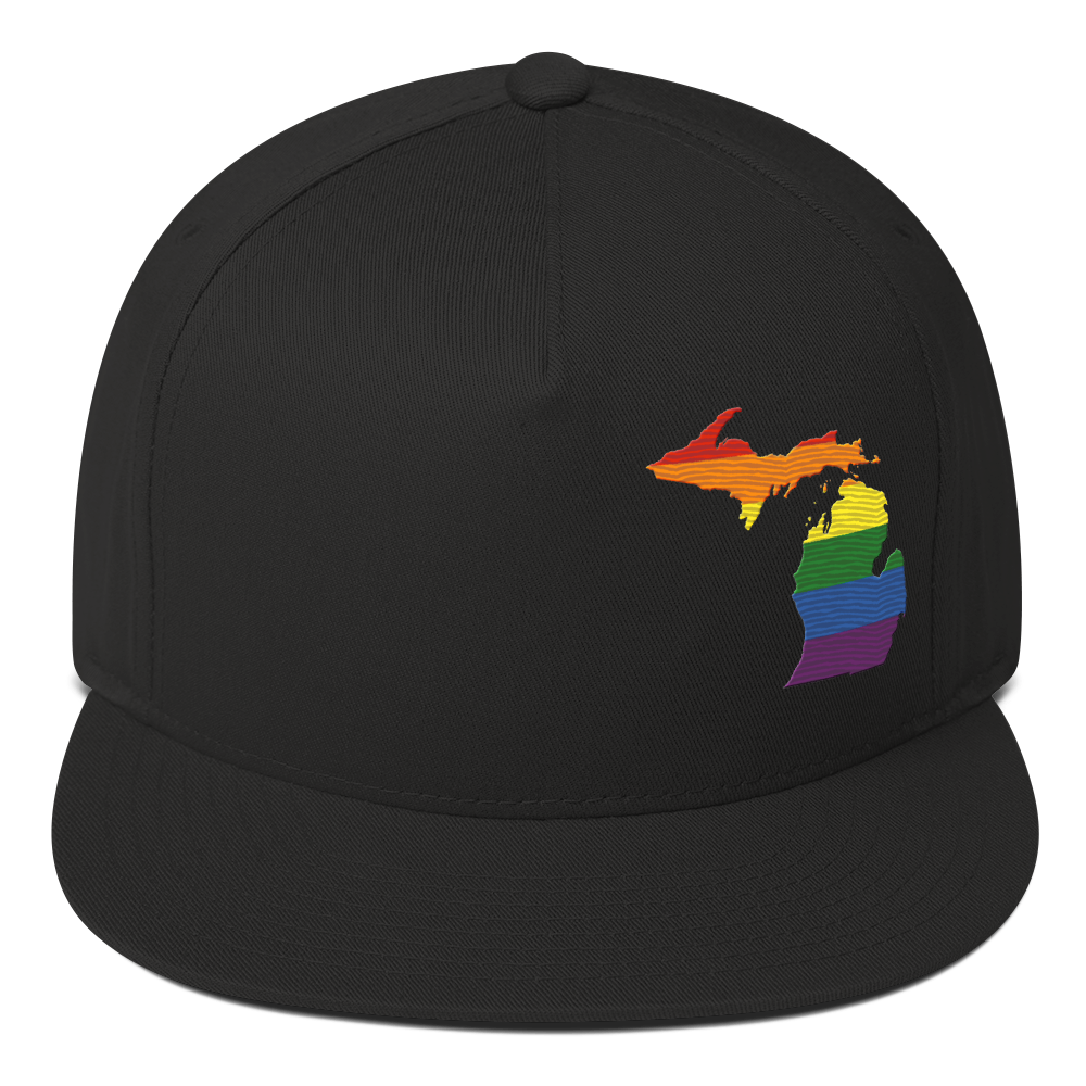 Michigan Snapback | 5-Panel - Rainbow Pride Outline