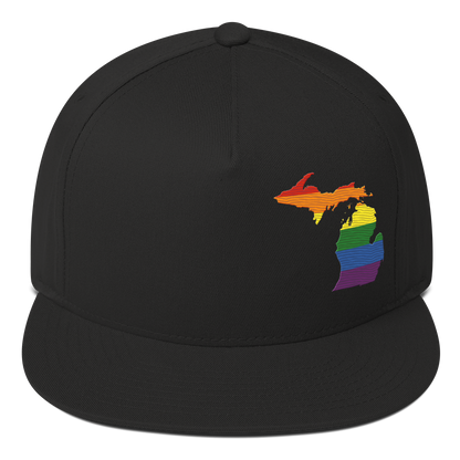 Michigan Snapback | 5-Panel - Rainbow Pride Outline