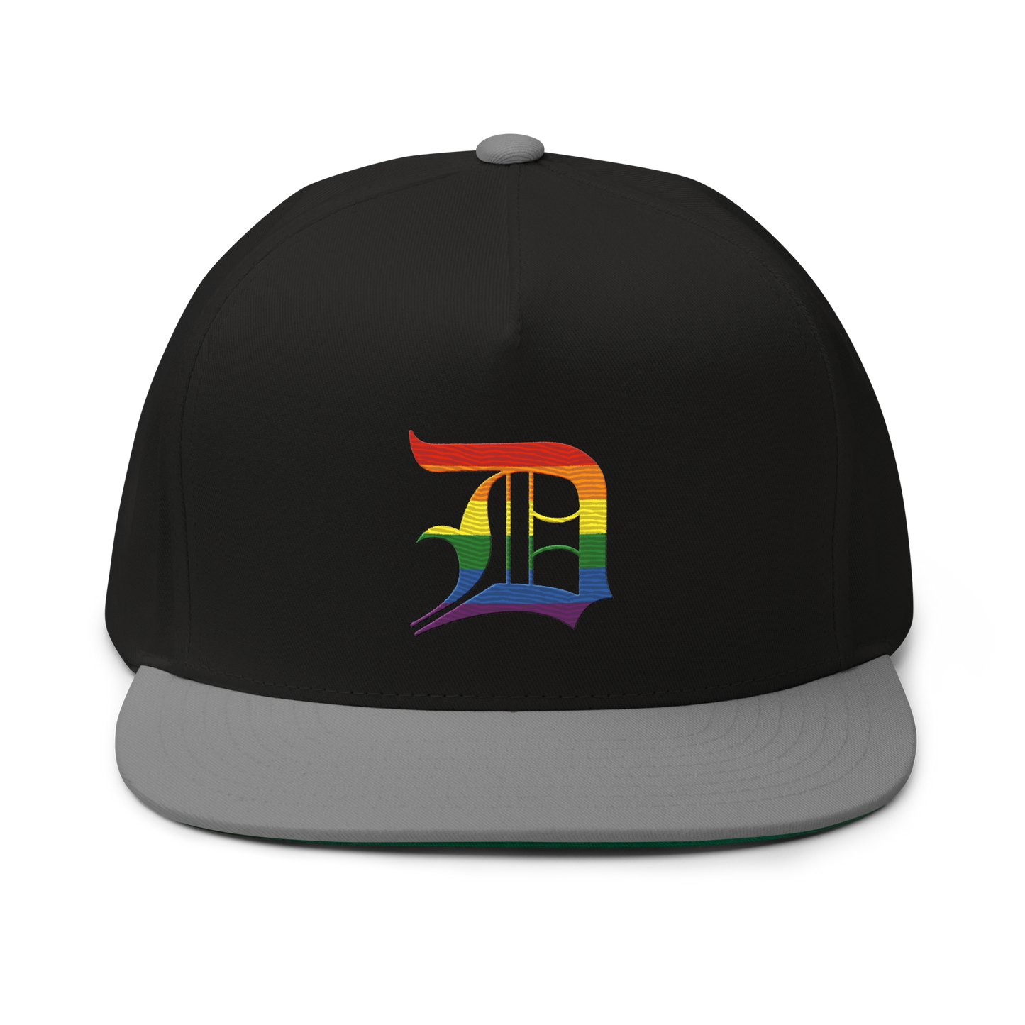 Detroit 'Old English D' Flat Bill Snapback (Rainbow Pride Edition)