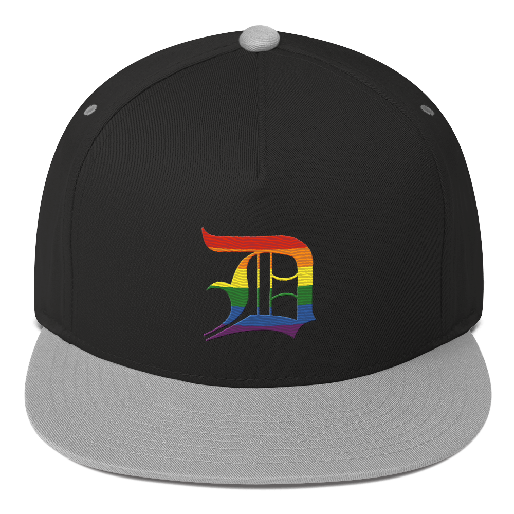 Detroit 'Old English D' Flat Bill Snapback (Rainbow Pride Edition)