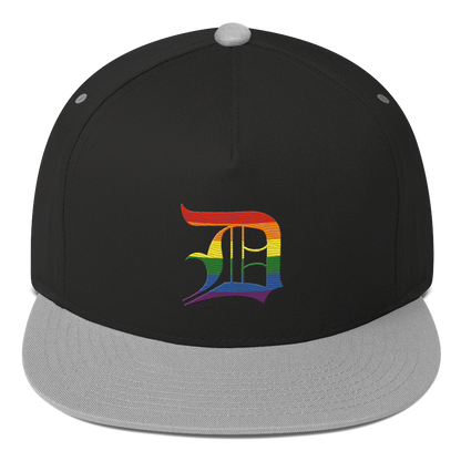 Detroit 'Old English D' Flat Bill Snapback (Rainbow Pride Edition)