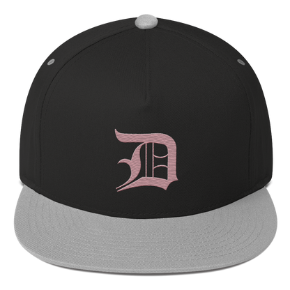 Detroit 'Old English D' Flat Bill Snapback (Cherry Blossom Pink)