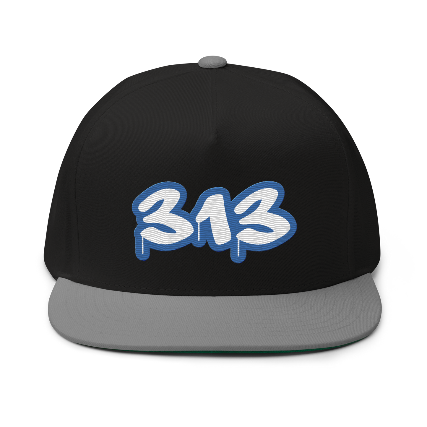 Detroit '313' Flat Bill Snapback (Motor Town Blue Tag Font)