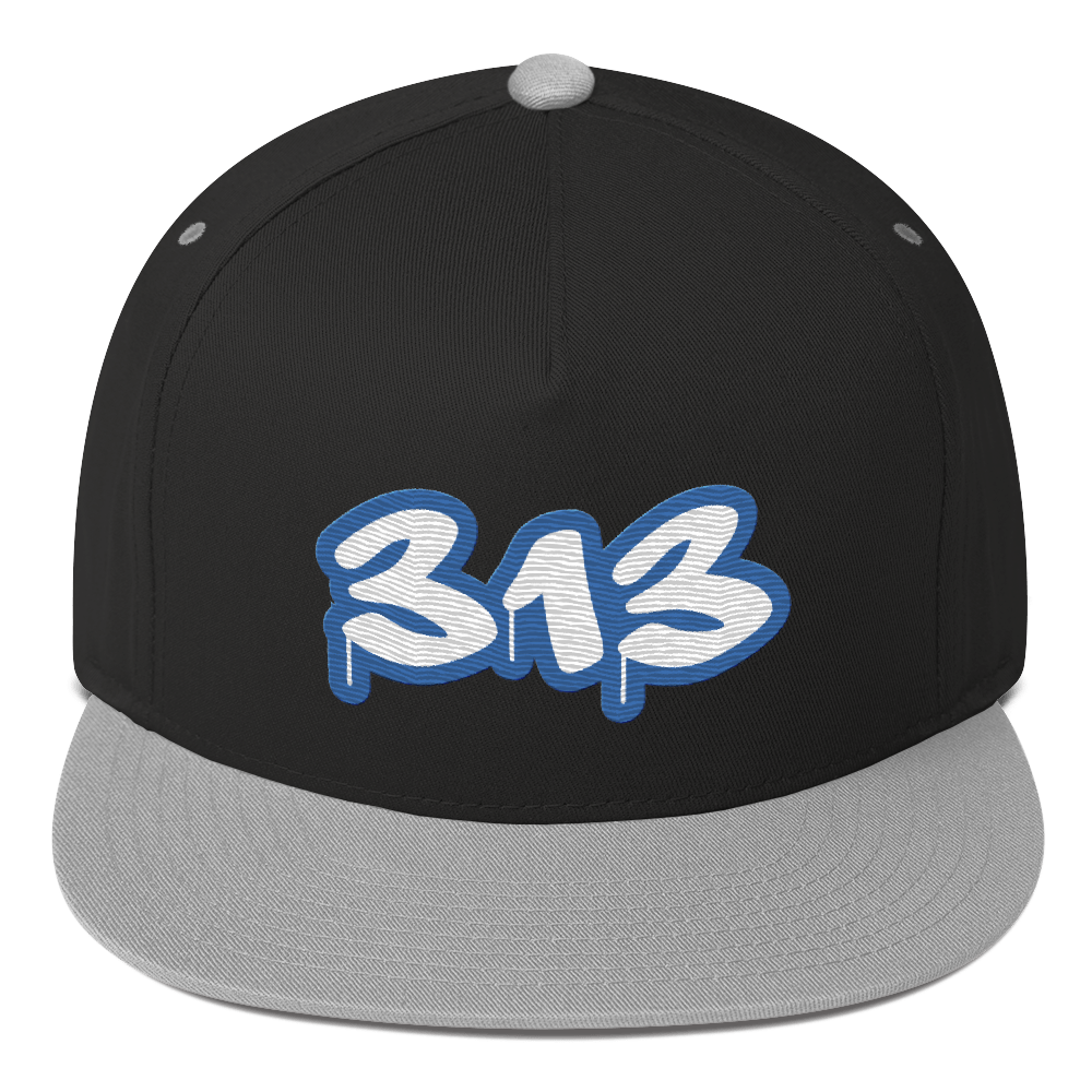 Detroit '313' Flat Bill Snapback (Motor Town Blue Tag Font)