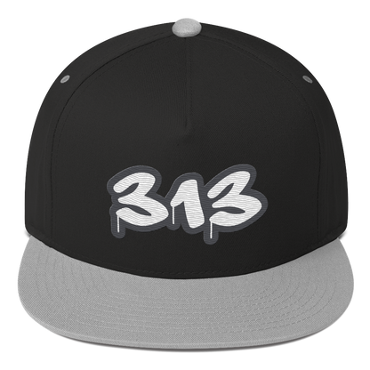 Detroit '313' Flat BIll Snapback (Iron Ore Grey Tag Font)