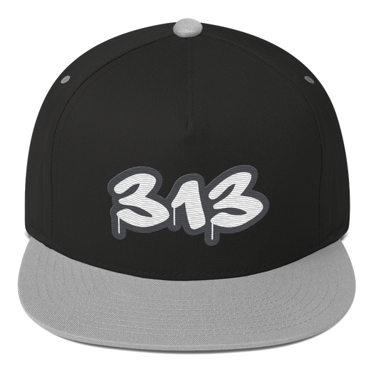 Detroit '313' Flat BIll Snapback (Iron Ore Grey Tag Font)