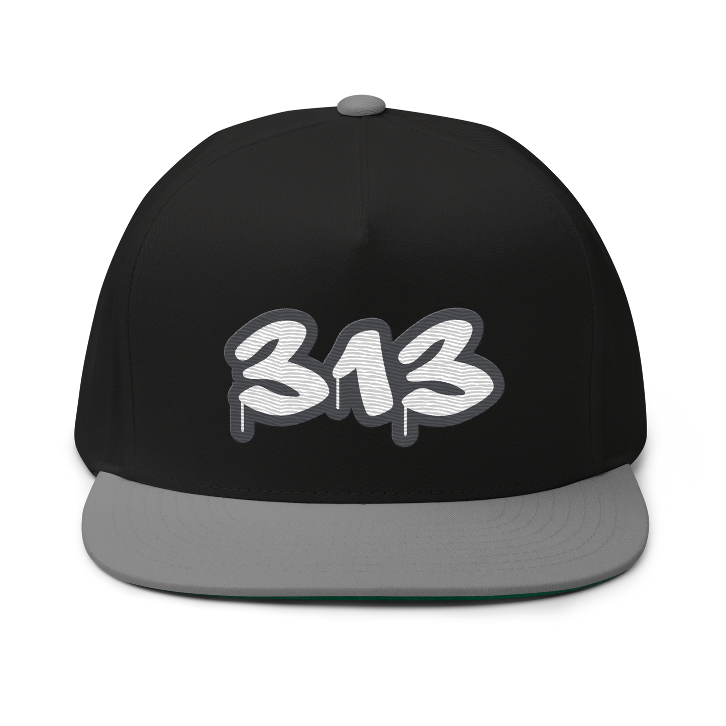 Detroit '313' Flat BIll Snapback (Iron Ore Grey Tag Font)