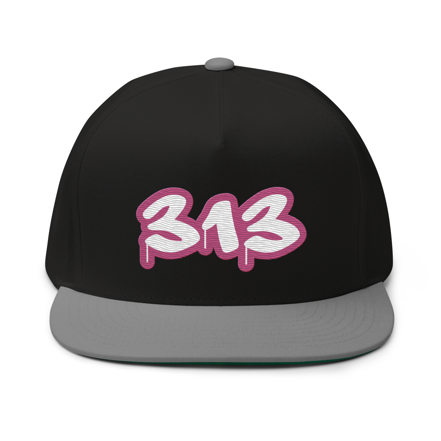 Detroit '313' Flat BIll Snapback (Apple Blossom Pink Tag Font)