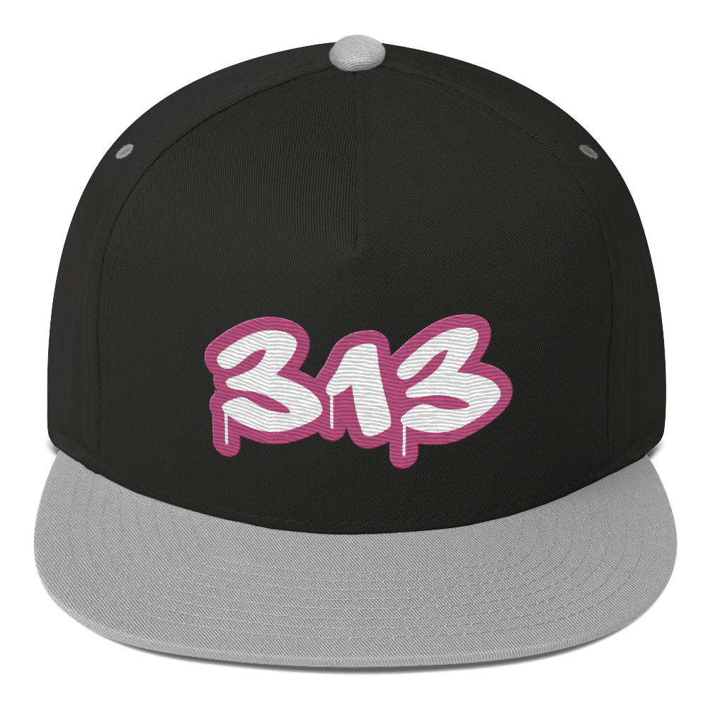 Detroit '313' Flat BIll Snapback (Apple Blossom Pink Tag Font)