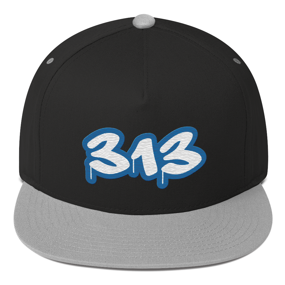 Detroit '313' Flat BIll Snapback (Azure Tag Font)