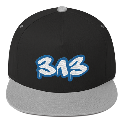 Detroit '313' Flat BIll Snapback (Azure Tag Font)