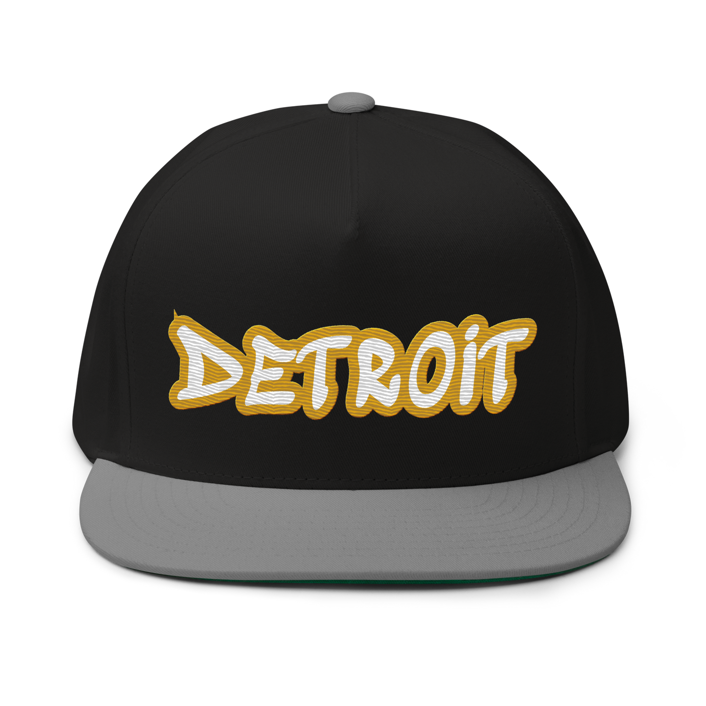 'Detroit' Flat Bill Snapback (Gold Tag Font)