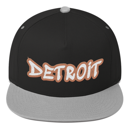 'Detroit' Flat Bill Snapback (Copper Tag Font)